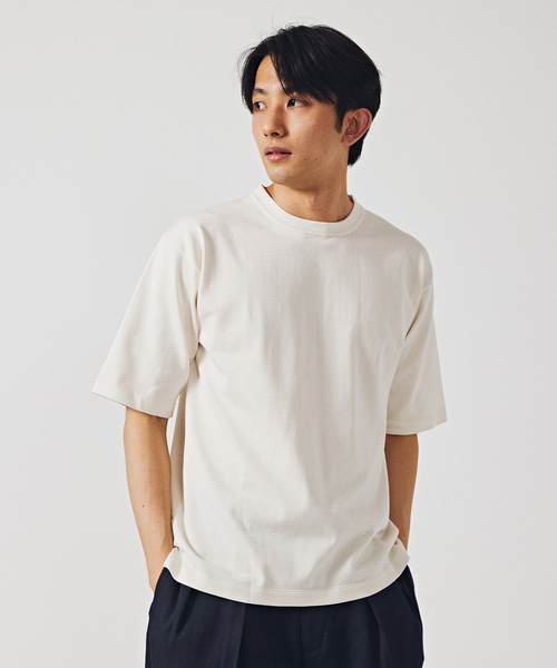 EDIFICE（エディフィス）の「16ゲージ シルクミックス プレーティングニットTシャツ（ニット/セーター・メンズ・ブラック/ホワイト・MEDIUM/LARGE）」の12枚目の写真