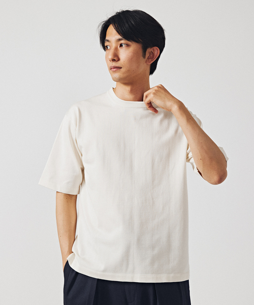 EDIFICE（エディフィス）の「16ゲージ シルクミックス プレーティングニットTシャツ（ニット/セーター・メンズ・ブラック/ホワイト・MEDIUM/LARGE）」の13枚目の写真
