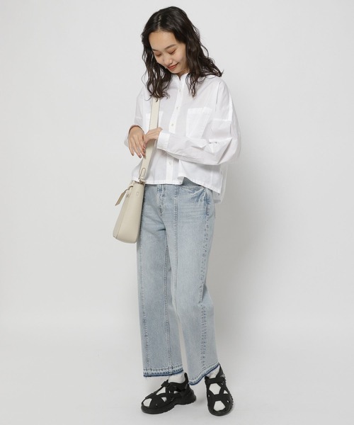 niko and...（ニコアンド）の「マーセドルマンバンドシャツ（シャツ/ブラウス・レディース・ブルー/ラベンダー/ピンク/ホワイト/グリーン・BIG(L)/SHORT）」の12枚目の写真