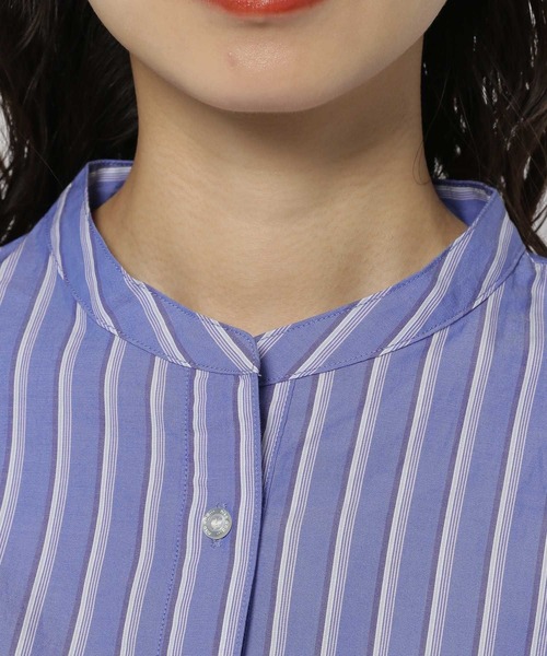 niko and...（ニコアンド）の「マーセドルマンバンドシャツ（シャツ/ブラウス・レディース・ブルー/ラベンダー/ピンク/ホワイト/グリーン・BIG(L)/SHORT）」の21枚目の写真