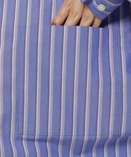 niko and...（ニコアンド）の「マーセドルマンバンドシャツ（シャツ/ブラウス・レディース・ブルー/ラベンダー/ピンク/ホワイト/グリーン・BIG(L)/SHORT）」の17枚目の写真