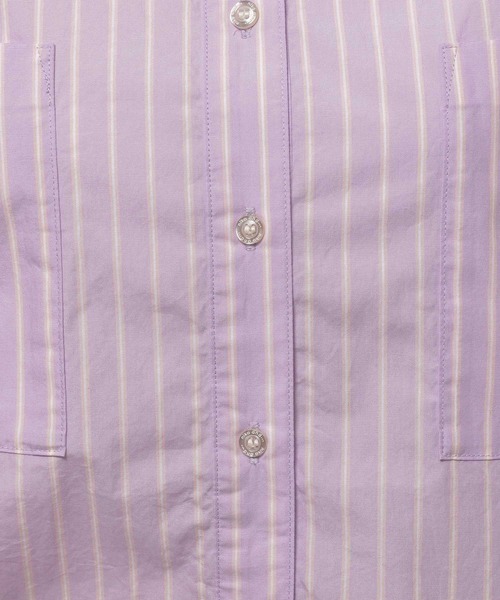 niko and...（ニコアンド）の「マーセドルマンバンドシャツ（シャツ/ブラウス・レディース・ブルー/ラベンダー/ピンク/ホワイト/グリーン・BIG(L)/SHORT）」の7枚目の写真