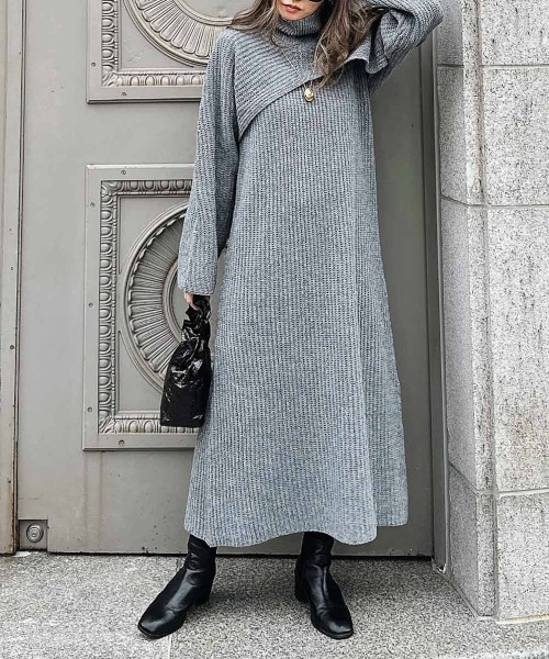 esutoreja（エストレジャ）の「ボレロニットワンピース（ワンピース・レディース・ブラック/ベージュ/グレー・FREE）」の12枚目の写真