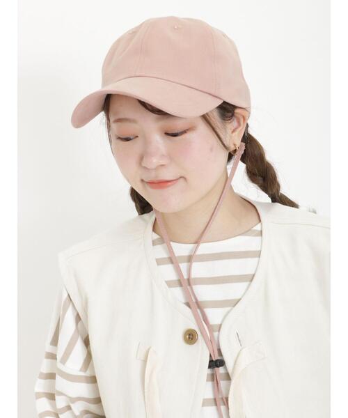 Samansa Mos2（サマンサ モスモス）の「【UV CUT・吸水速乾】ストラップ付キャップ（ハット・レディース・オフホワイト/グリーン/ピンク・F）」の8枚目の写真