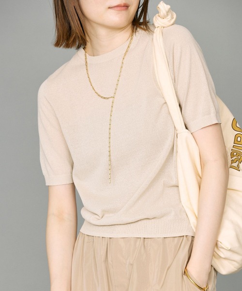 【セール】シアークルーネックハンソデプルオーバー（ニット/セーター）｜BABYLONE（バビロン）