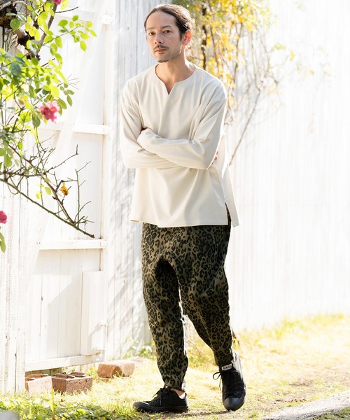 CAMBIO(カンビオ)の「mp12068- Leopard Print Sweat Balloon Pants バルーンパンツ(その他パンツ・メンズ・オリーブ/ベージュ/チャコール・S/M/L)」の12枚目の写真