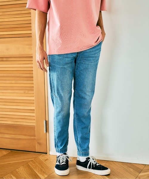 BAYFLOW（ベイフロー）の「【BFJ】ストレッチデニムソフトジョグパンツ（デニムパンツ・メンズ・ライトブルー/グレー/ダークブルー・SMALL/MEDIUM/LARGE）」の2枚目の写真