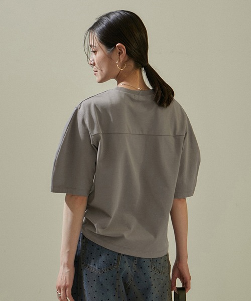 【セール】【WEB限定】フォルムスリーブクルーネックTシャツ【接触冷感・UVケア】（Tシャツ/カットソー）｜SALON adam et rope'（サロン アダム エ ロペ） 5,113円