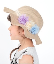 Kids Foret（キッズフォーレ）の「洗えるたためるお花・日よけ付ハット・帽子（ハット・キッズ）」