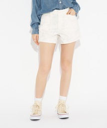 Levi's/リーバイス WELLTHREAD(R) 80S MOM ショートパンツ ホワイト ABSTRACT INDIGO