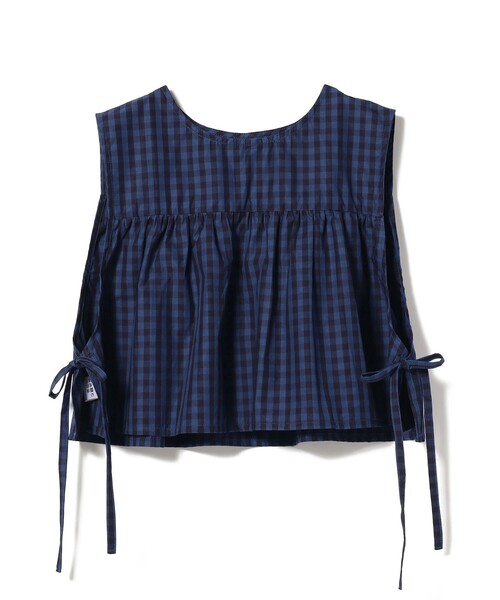 トップス Yarmo / Smock Top beams boy Yarmo Fishermans Sailcloth Cotton Smock V-Neck, Breton Red