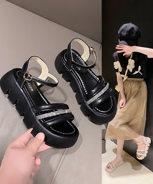 Miniministore(ミニミニストア)の「厚底サンダル レディース 美脚シューズ(サンダル・レディース・アイボリー/ブラック・24.5cm/24.0cm/23.5cm/23.0cm/22.5cm)」の8枚目の写真