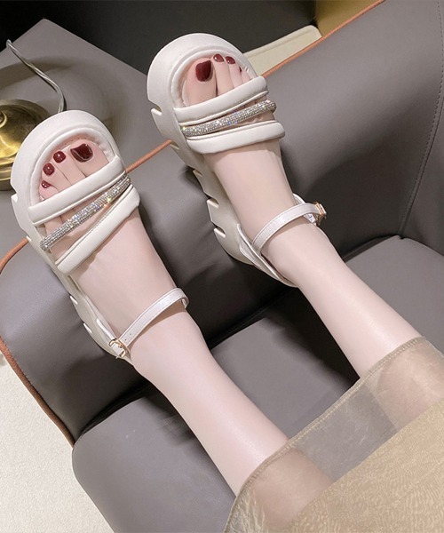 Miniministore(ミニミニストア)の「厚底サンダル レディース 美脚シューズ(サンダル・レディース・アイボリー/ブラック・24.5cm/24.0cm/23.5cm/23.0cm/22.5cm)」の9枚目の写真