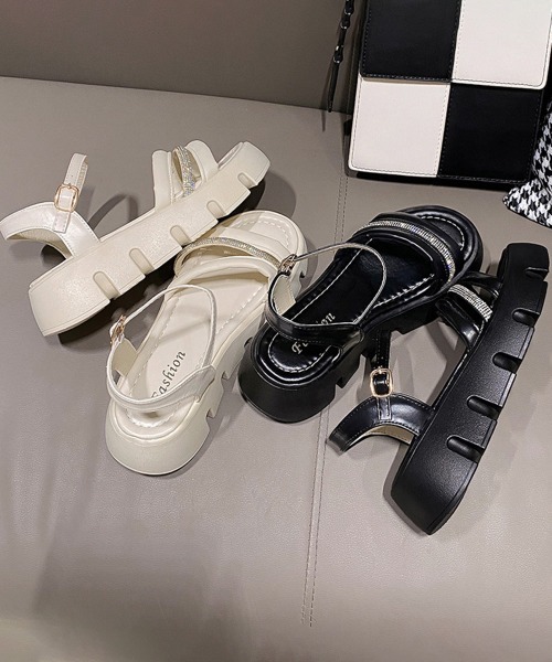 Miniministore(ミニミニストア)の「厚底サンダル レディース 美脚シューズ(サンダル・レディース・アイボリー/ブラック・24.5cm/24.0cm/23.5cm/23.0cm/22.5cm)」の13枚目の写真