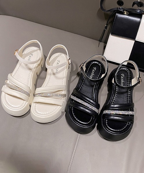 Miniministore(ミニミニストア)の「厚底サンダル レディース 美脚シューズ(サンダル・レディース・アイボリー/ブラック・24.5cm/24.0cm/23.5cm/23.0cm/22.5cm)」の14枚目の写真