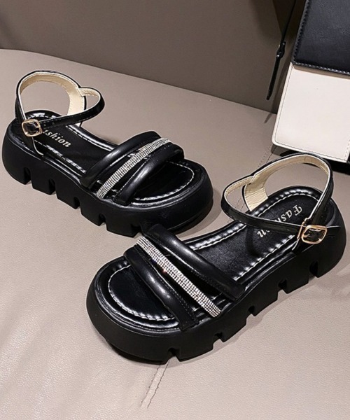 Miniministore(ミニミニストア)の「厚底サンダル レディース 美脚シューズ(サンダル・レディース・アイボリー/ブラック・24.5cm/24.0cm/23.5cm/23.0cm/22.5cm)」の15枚目の写真