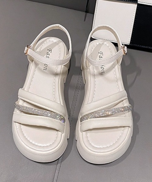 Miniministore(ミニミニストア)の「厚底サンダル レディース 美脚シューズ(サンダル・レディース・アイボリー/ブラック・24.5cm/24.0cm/23.5cm/23.0cm/22.5cm)」の16枚目の写真