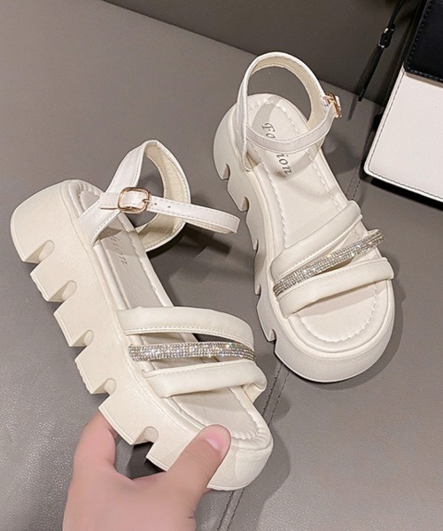 Miniministore(ミニミニストア)の「厚底サンダル レディース 美脚シューズ(サンダル・レディース・アイボリー/ブラック・24.5cm/24.0cm/23.5cm/23.0cm/22.5cm)」の18枚目の写真