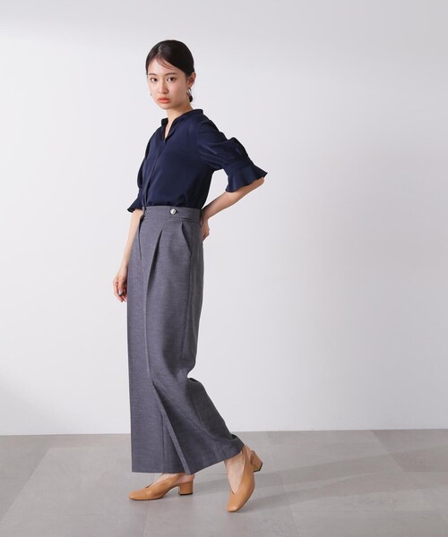 N.(N. Natural Beauty Basic)(エヌエヌナチュラルビューティーベーシック)の「◆【S Size Line】スラブツイードワイドパンツ(その他パンツ・レディース・ベージュ/オフホワイト/グレー・MEDIUM/SMALL)」の4枚目の写真