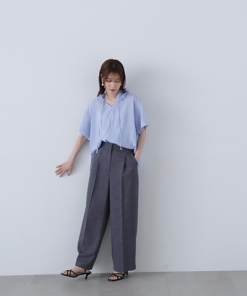 N.(N. Natural Beauty Basic)(エヌエヌナチュラルビューティーベーシック)の「◆【S Size Line】スラブツイードワイドパンツ(その他パンツ・レディース・ベージュ/オフホワイト/グレー・MEDIUM/SMALL)」の6枚目の写真