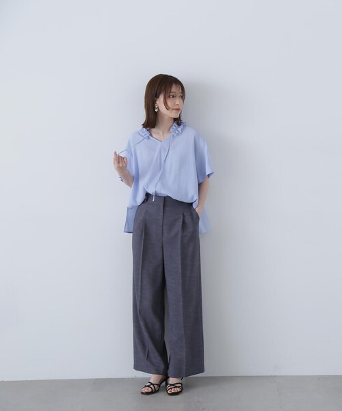 N.(N. Natural Beauty Basic)(エヌエヌナチュラルビューティーベーシック)の「◆【S Size Line】スラブツイードワイドパンツ(その他パンツ・レディース・ベージュ/オフホワイト/グレー・MEDIUM/SMALL)」の7枚目の写真