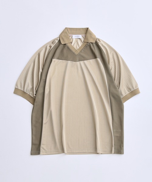 ADAM ET ROPE'(アダムエロペ)の「【UNIFORM/ユニフォーム】 POLO ショートスリーブ ゲームシャツ / 透湿性 / 通気性 / ユニセックス(Tシャツ/カットソー・メンズ・ネイビー/ベージュ/ライトグレー・L/M)」の2枚目の写真