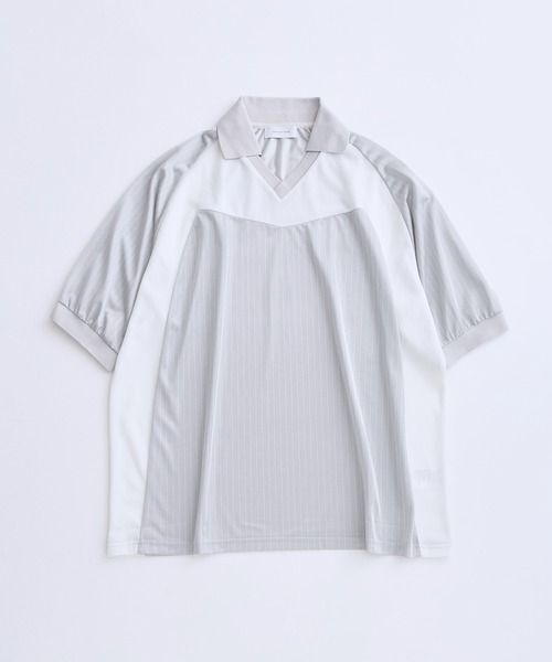 ADAM ET ROPE'(アダムエロペ)の「【UNIFORM/ユニフォーム】 POLO ショートスリーブ ゲームシャツ / 透湿性 / 通気性 / ユニセックス(Tシャツ/カットソー・メンズ・ネイビー/ベージュ/ライトグレー・L/M)」の1枚目の写真