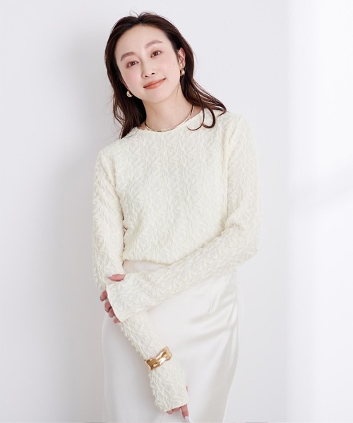 UR'S(ユアーズ)の「シアージャガードトップス(Tシャツ/カットソー・レディース・ブラック/オフホワイト・M)」の11枚目の写真