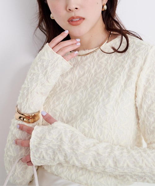 UR'S(ユアーズ)の「シアージャガードトップス(Tシャツ/カットソー・レディース・ブラック/オフホワイト・M)」の10枚目の写真