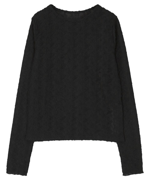 UR'S(ユアーズ)の「シアージャガードトップス(Tシャツ/カットソー・レディース・ブラック/オフホワイト・M)」の4枚目の写真