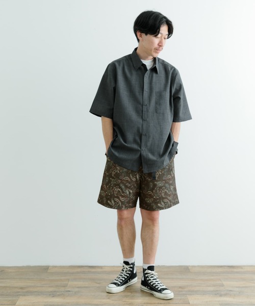 ITEMS URBANRESEARCH（アイテムズ アーバンリサーチ）の「『イージーケア/UVカット』『セットアップ対応』クイックドライ リネンタッチ 半袖シャツ（シャツ/ブラウス・メンズ・ブラック/チャコールグレー/グリーン系その他/ブルー・MEDIUM/LARGE）」の21枚目の写真