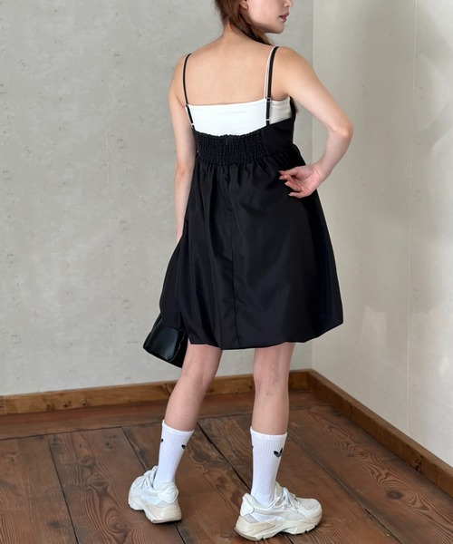 Per sist ence(パーシエンス)の「ブロードバルーンミニキャミワンピース(ワンピース・レディース・ブラック/オフホワイト/ブルー・FREE)」の14枚目の写真