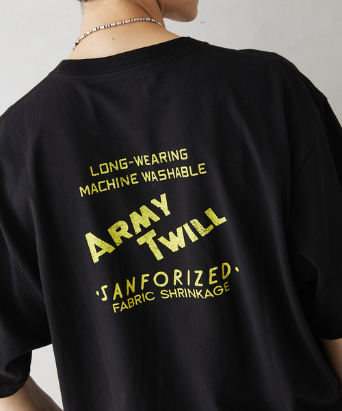 ARMY TWILL(アーミーツイル)の「ARMY TWILL / アーミーツイル 別注 18/OE PRINT Tee(Tシャツ/カットソー・メンズ・ブラック系その他/グレー/ブラック/カーキ/ホワイト/ホワイト系その他/ライトグリーン/ネイビー・MEDIUM/LARGE)」の5枚目の写真