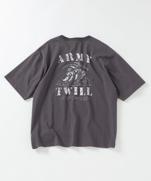 ARMY TWILL(アーミーツイル)の「ARMY TWILL / アーミーツイル 別注 18/OE PRINT Tee(Tシャツ/カットソー・メンズ・ブラック系その他/グレー/ブラック/カーキ/ホワイト/ホワイト系その他/ライトグリーン/ネイビー・MEDIUM/LARGE)」の4枚目の写真