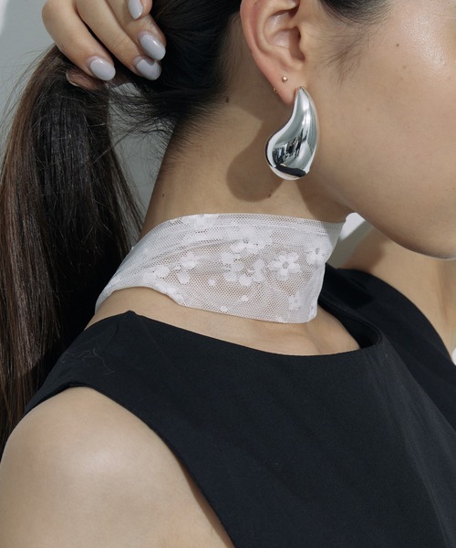 uyu.(ウユ)の「Tulle Ribbon Stall / チュールリボンスカーフ【uyu./ウユ】(ストール/ショール・レディース・ホワイト系その他/ホワイト系その他2・FREE)」の11枚目の写真