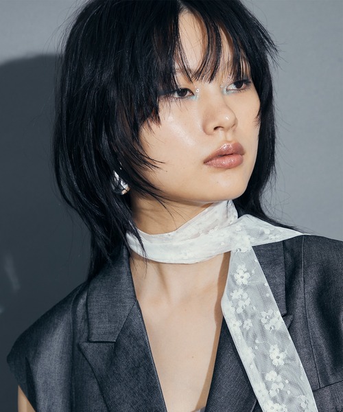 uyu.(ウユ)の「Tulle Ribbon Stall / チュールリボンスカーフ【uyu./ウユ】(ストール/ショール・レディース・ホワイト系その他/ホワイト系その他2・FREE)」の13枚目の写真