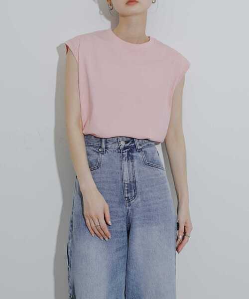 SENSE OF PLACE by URBAN RESEARCH(センスオブプレイスバイアーバンリサーチ)の「クールタッチフレンチスリーブTシャツ(Tシャツ/カットソー・レディース・ブラック/ホワイト系その他/ライトピンク/オフホワイト・ONE)」の4枚目の写真