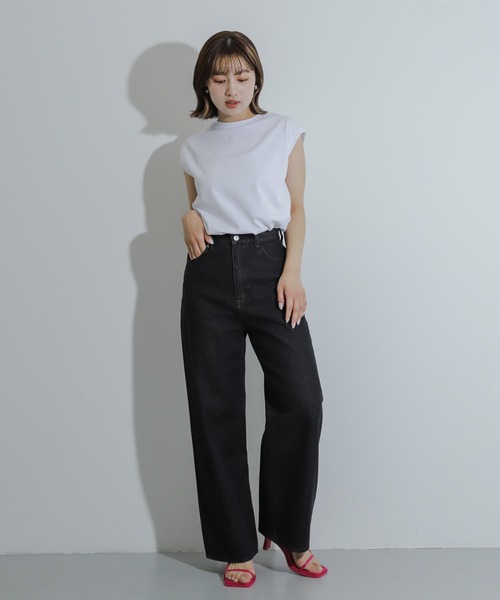 SENSE OF PLACE by URBAN RESEARCH(センスオブプレイスバイアーバンリサーチ)の「クールタッチフレンチスリーブTシャツ(Tシャツ/カットソー・レディース・ブラック/ホワイト系その他/ライトピンク/オフホワイト・ONE)」の8枚目の写真