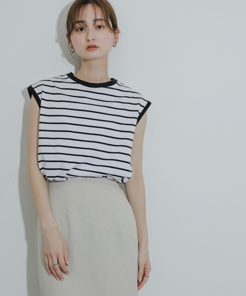 SENSE OF PLACE by URBAN RESEARCH(センスオブプレイスバイアーバンリサーチ)の「クールタッチフレンチスリーブTシャツ(Tシャツ/カットソー・レディース・ブラック/ホワイト系その他/ライトピンク/オフホワイト・ONE)」の6枚目の写真