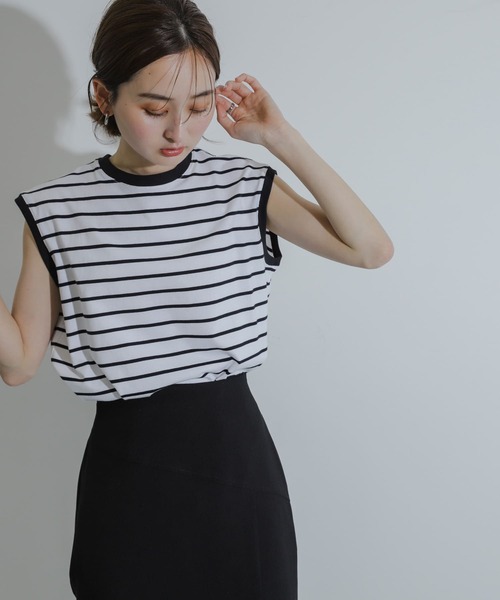 SENSE OF PLACE by URBAN RESEARCH(センスオブプレイスバイアーバンリサーチ)の「クールタッチフレンチスリーブTシャツ(Tシャツ/カットソー・レディース・ブラック/ホワイト系その他/ライトピンク/オフホワイト・ONE)」の18枚目の写真