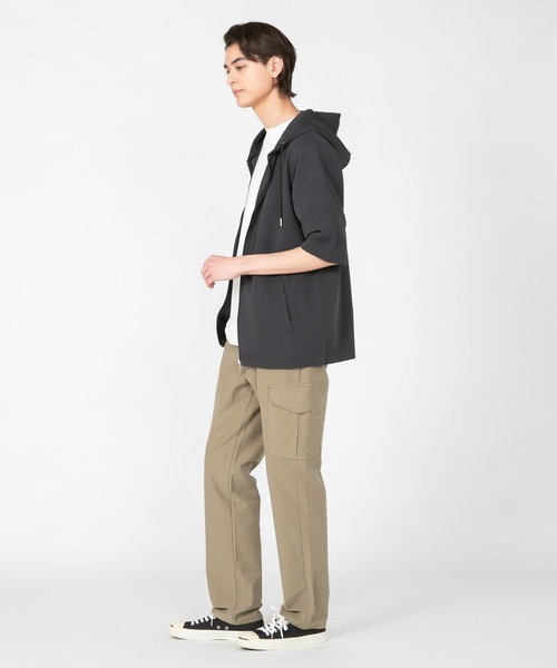 JEANS MATE(ジーンズメイト)の「【KAITEKI+/カイテキ】快適 吸水速乾 ドライタッチ イージーケア ストレッチ ドライリップル 5分袖 フルジップパーカー(パーカー・メンズ・ライトグレー/ブラック/ネイビー・MEDIUM/LARGE/X-LARGE)」の11枚目の写真