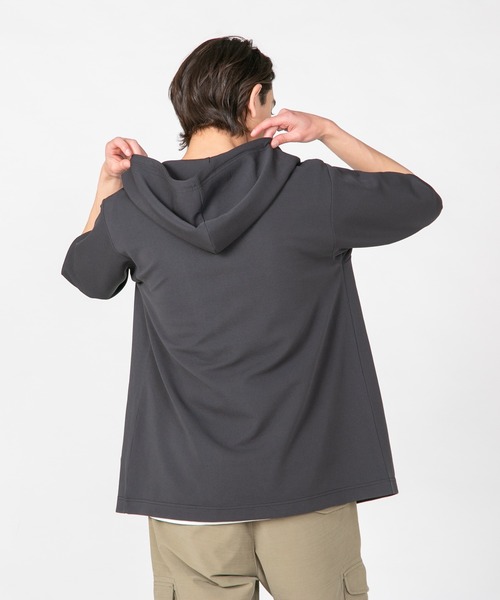 JEANS MATE(ジーンズメイト)の「【KAITEKI+/カイテキ】快適 吸水速乾 ドライタッチ イージーケア ストレッチ ドライリップル 5分袖 フルジップパーカー(パーカー・メンズ・ライトグレー/ブラック/ネイビー・MEDIUM/LARGE/X-LARGE)」の19枚目の写真