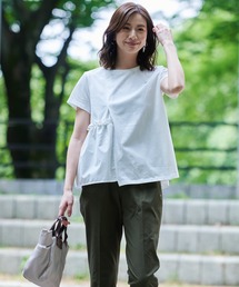 Arnold Palmer | アシメ ドッキングギャザー Tシャツ(Tシャツ/カットソー)