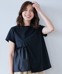 Arnold Palmer | アシメ ドッキングギャザー Tシャツ(Tシャツ/カットソー)