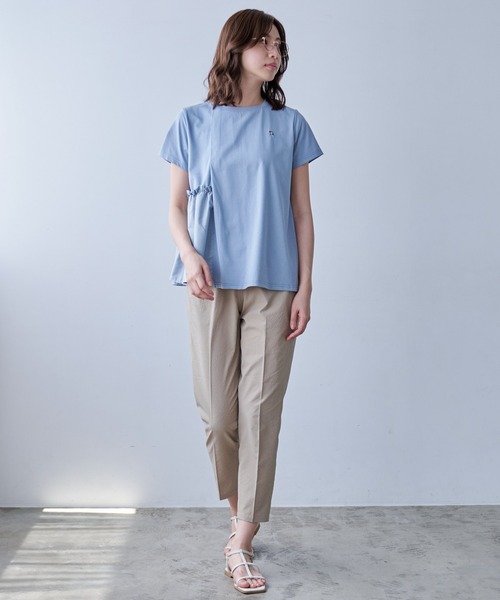 Arnold Palmer（アーノルドパーマー）の「アシメ ドッキングギャザー Tシャツ（Tシャツ/カットソー・レディース・スカイブルー/ブラック/ホワイト・L/M/S）」の18枚目の写真