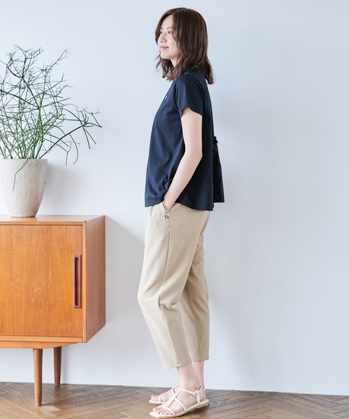 Arnold Palmer（アーノルドパーマー）の「アシメ ドッキングギャザー Tシャツ（Tシャツ/カットソー・レディース・スカイブルー/ブラック/ホワイト・L/M/S）」の9枚目の写真