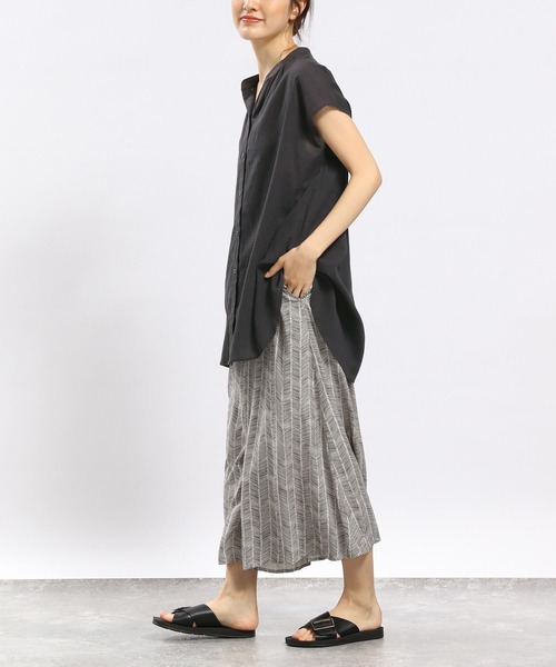 GLOBAL WORK Smile Seed Store（グローバルワーク スマイルシードストア）の「コットンボイルブラウスフレンチスリーブ/176112（シャツ/ブラウス・レディース・ブルー系その他/ブラック/チャコール/アイボリー・MEDIUM/LARGE/SMALL/X-LARGE）」の17枚目の写真