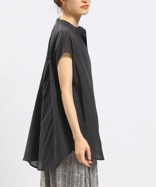 GLOBAL WORK Smile Seed Store（グローバルワーク スマイルシードストア）の「コットンボイルブラウスフレンチスリーブ/176112（シャツ/ブラウス・レディース・ブルー系その他/ブラック/チャコール/アイボリー・MEDIUM/LARGE/SMALL/X-LARGE）」の20枚目の写真