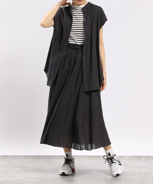 GLOBAL WORK Smile Seed Store（グローバルワーク スマイルシードストア）の「コットンボイルブラウスフレンチスリーブ/176112（シャツ/ブラウス・レディース・ブルー系その他/ブラック/チャコール/アイボリー・MEDIUM/LARGE/SMALL/X-LARGE）」の21枚目の写真