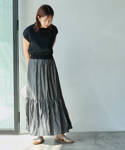 coen（コーエン）の「クロスストラップフラットサンダル（WEB限定サイズ）（サンダル・レディース・シルバー/ブラック・24.5cm/23.5cm/22.5cm）」の18枚目の写真